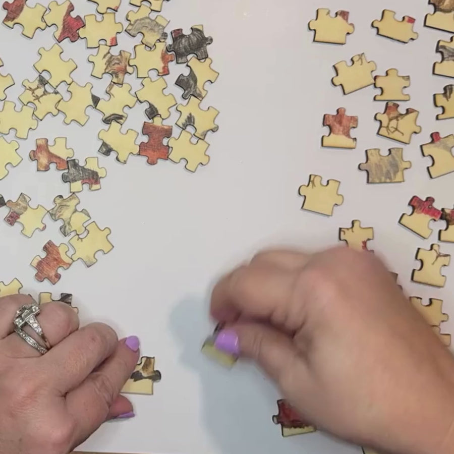 Chicken Collage Wooden Puzzle