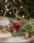 Velvet Glitter Mushroom Ornament