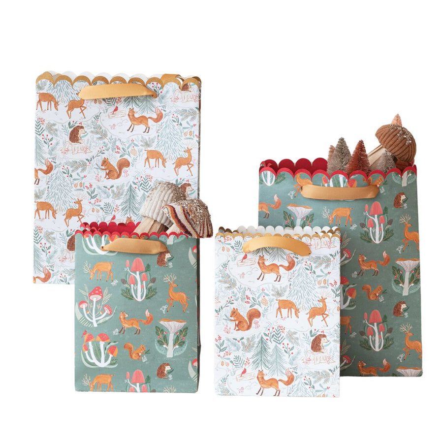 Scalloped Gift Bag Set - Woodland