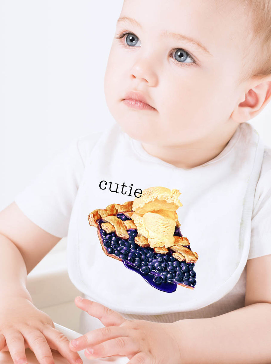 Cutie Pie Blueberry Baby Bib