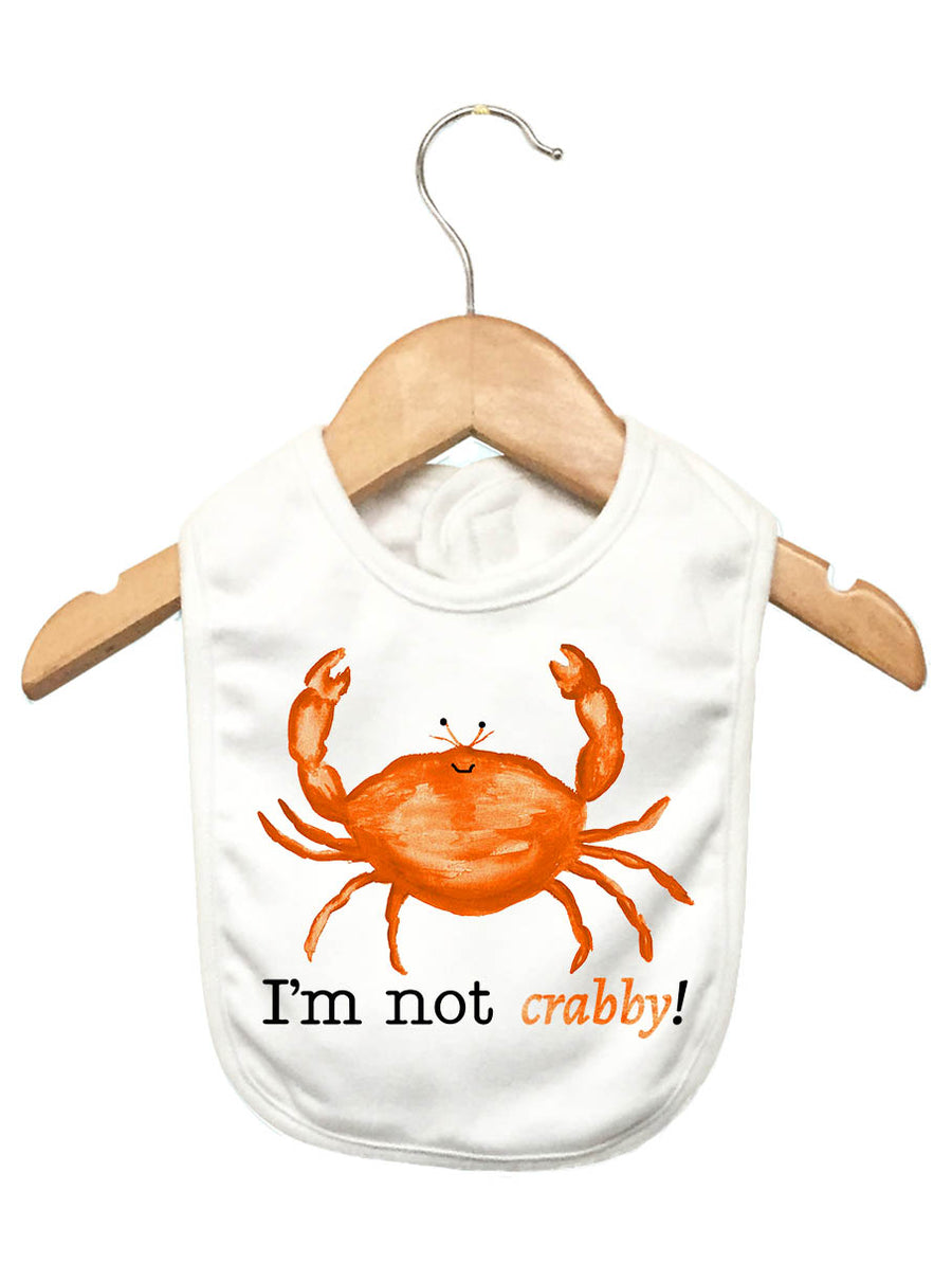 Too Cute To Be Crabby Baby Bib