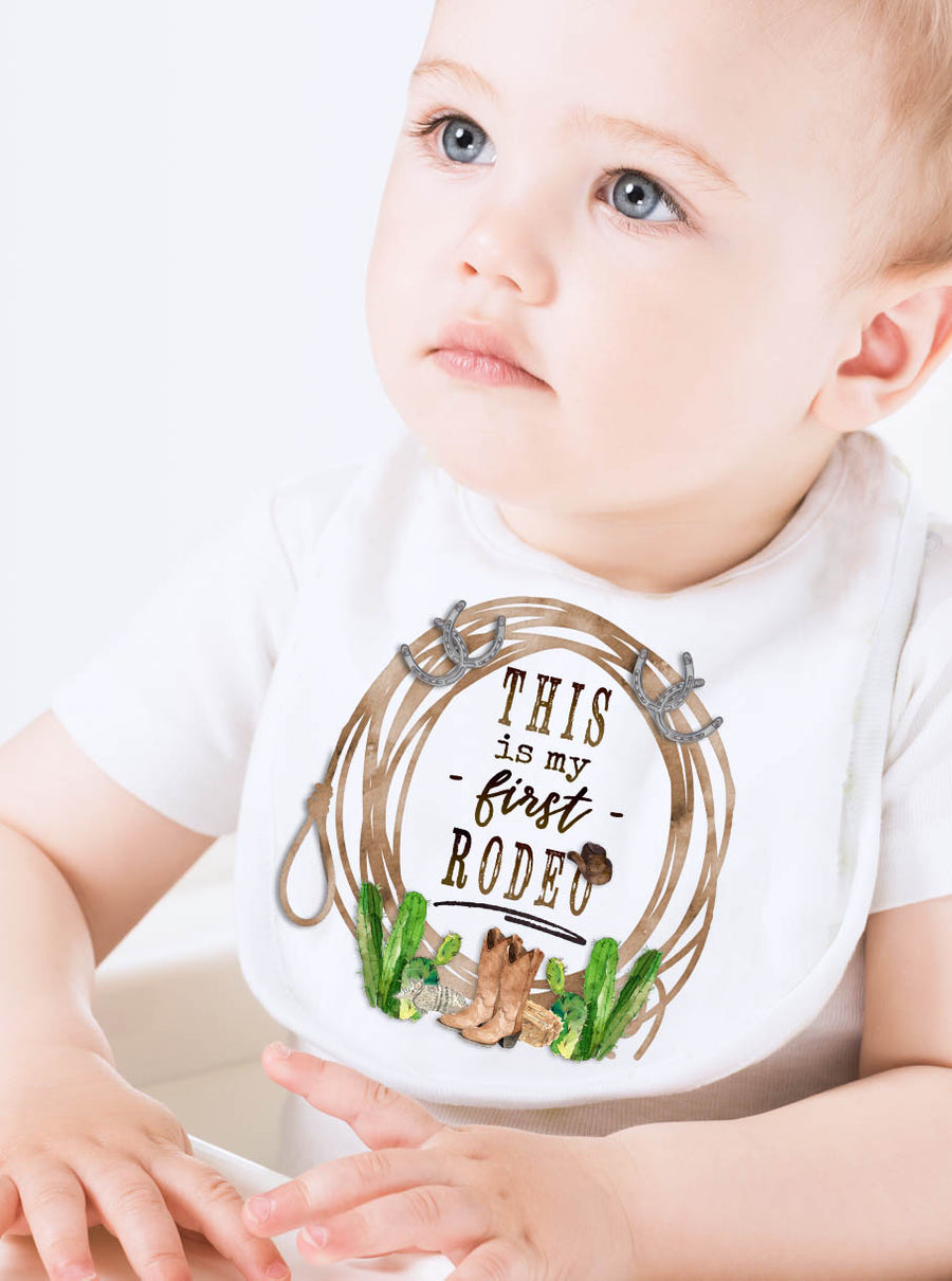This is my first Rodeo Boy Baby Bib