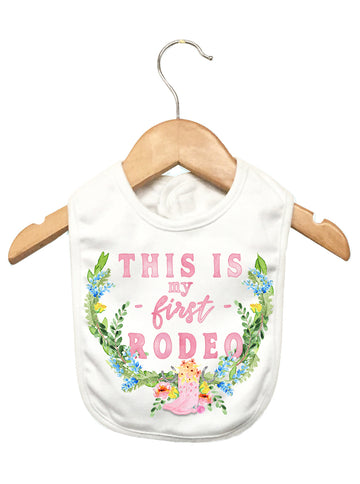 This is my first Rodeo Girl Baby Bib