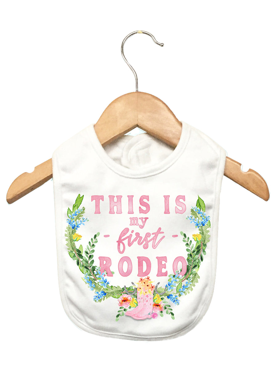 This is my first Rodeo Girl Baby Bib