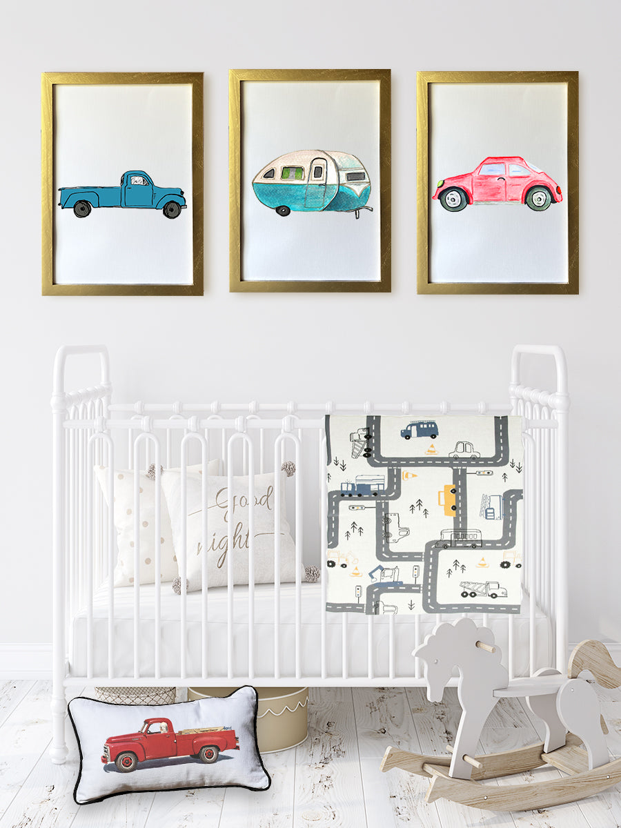 Car and Road Baby Blanket