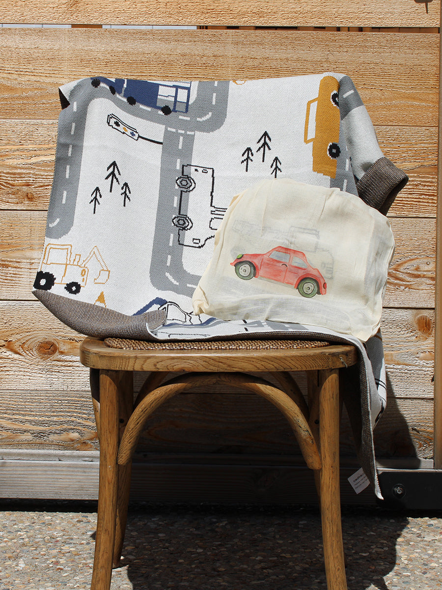 Car and Road Baby Blanket