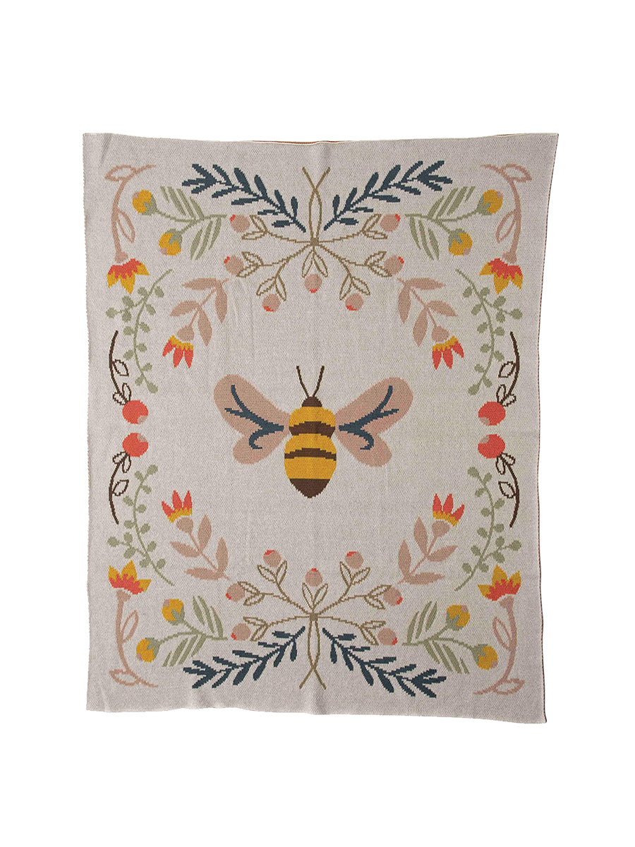 Floral Bee Baby Blanket