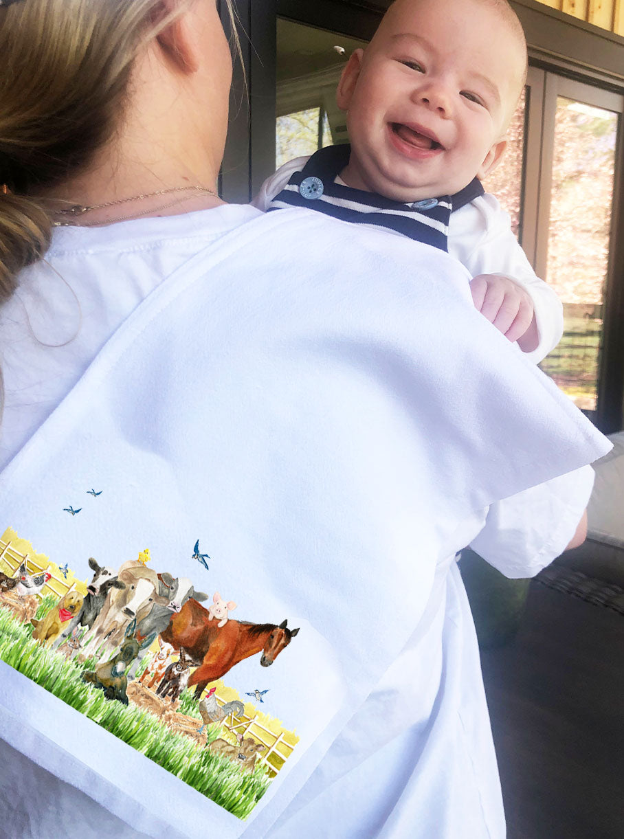 Burp Cloth Farm Friends