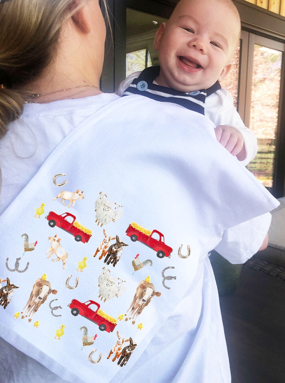 Farm Collage Burp Cloth
