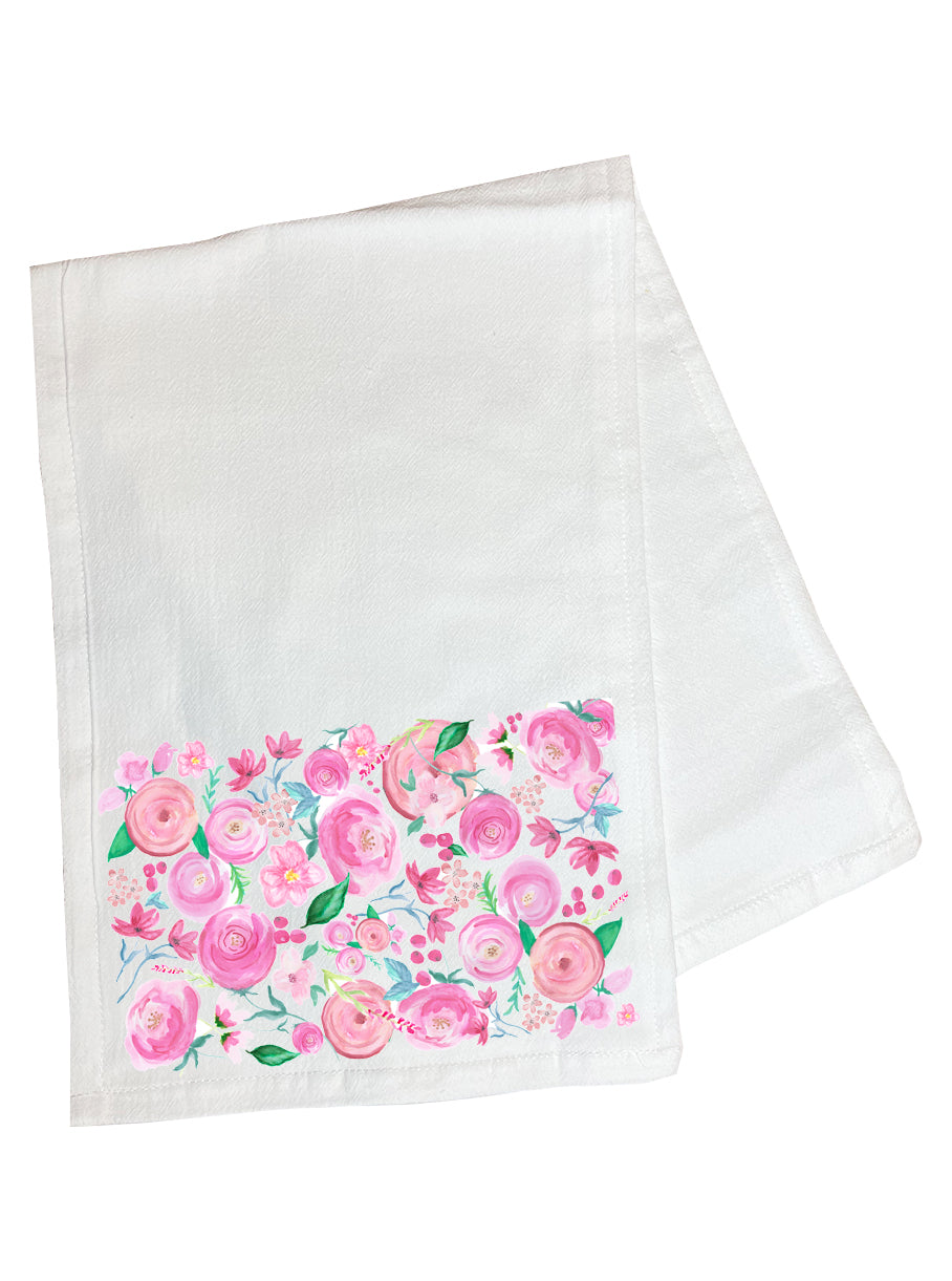 Pink Floral Burp Cloth