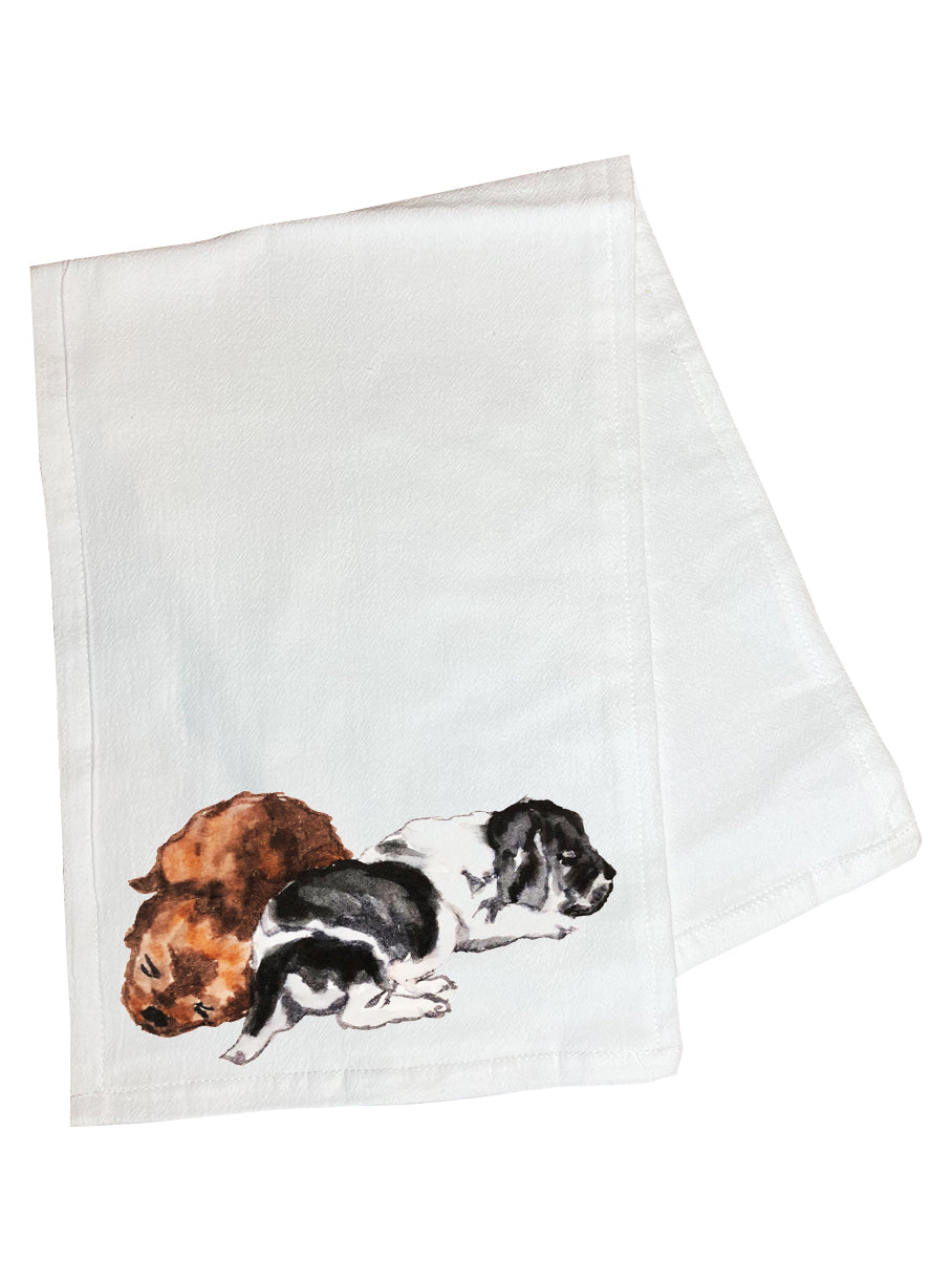 Puppies Sleeping Burp Cloth