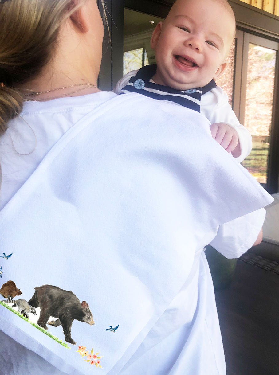 Woodland Walk Floral Burp Cloth