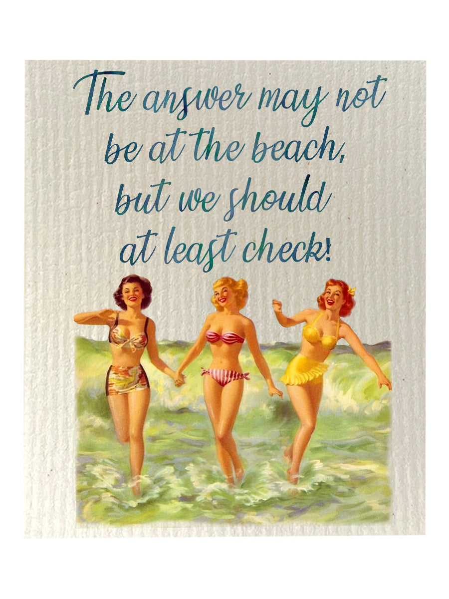 Answer At The Beach Dishcloth Set