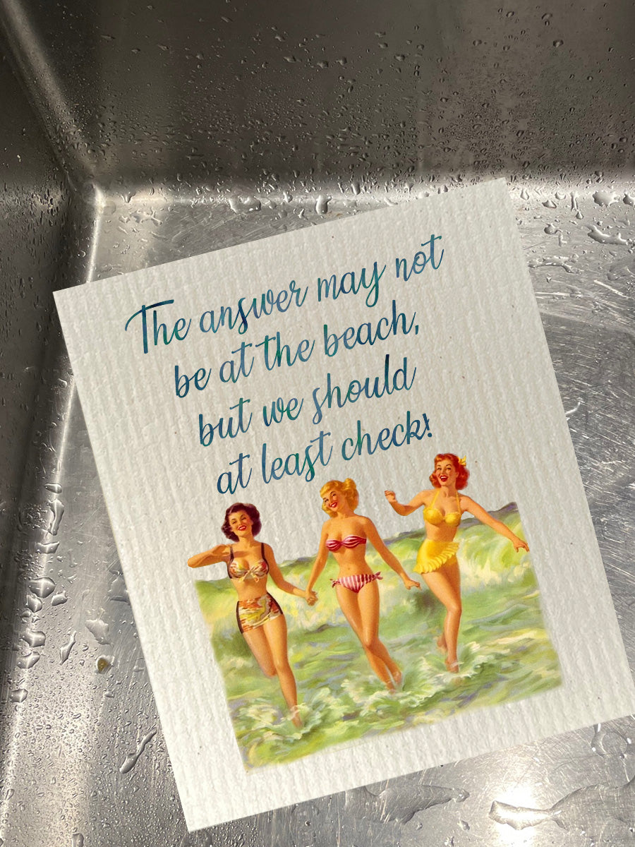 Answer At The Beach Dishcloth Set