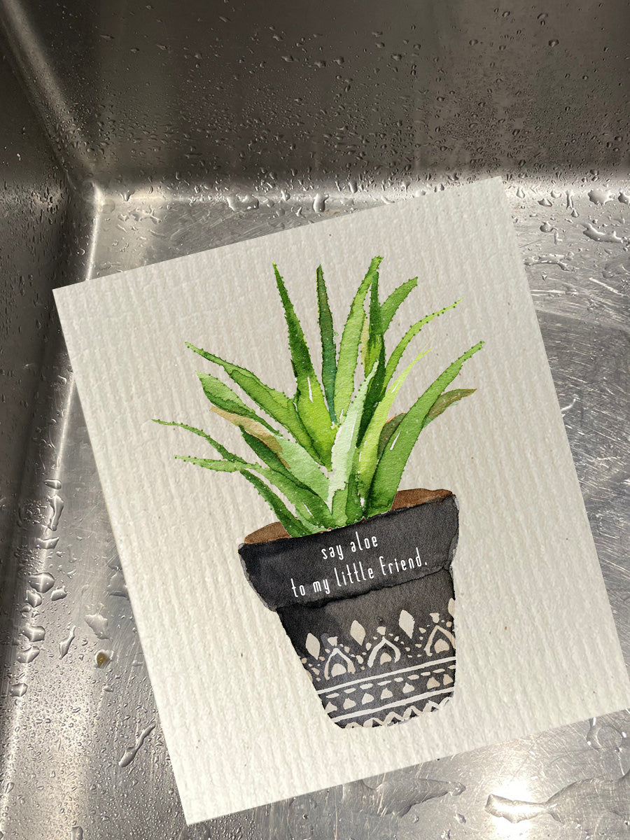 Say Aloe To My Little Friend -  Bio-degradable Cellulose Dishcloth Set of 2