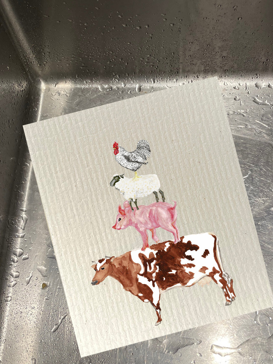 Stacked Animals Dishcloth Set