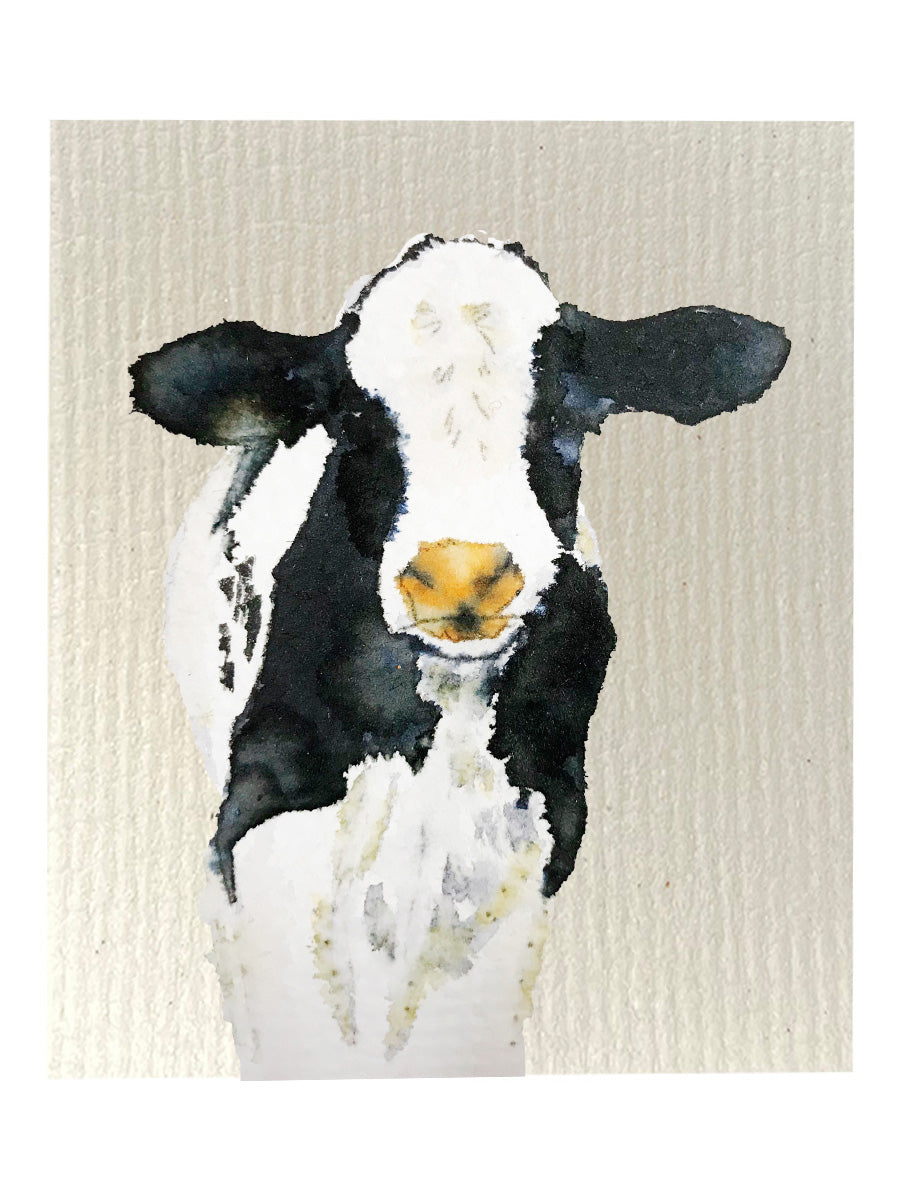 Black And White Cow Dishcloth Set