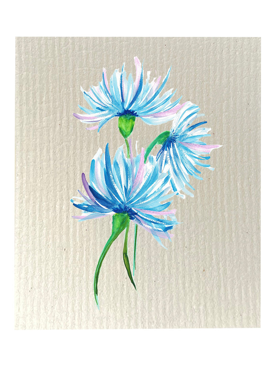 Blue Flowers Dishcloth Set