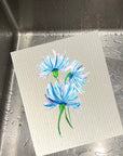 Blue Flowers -  Bio-degradable Cellulose Dishcloth Set of 2