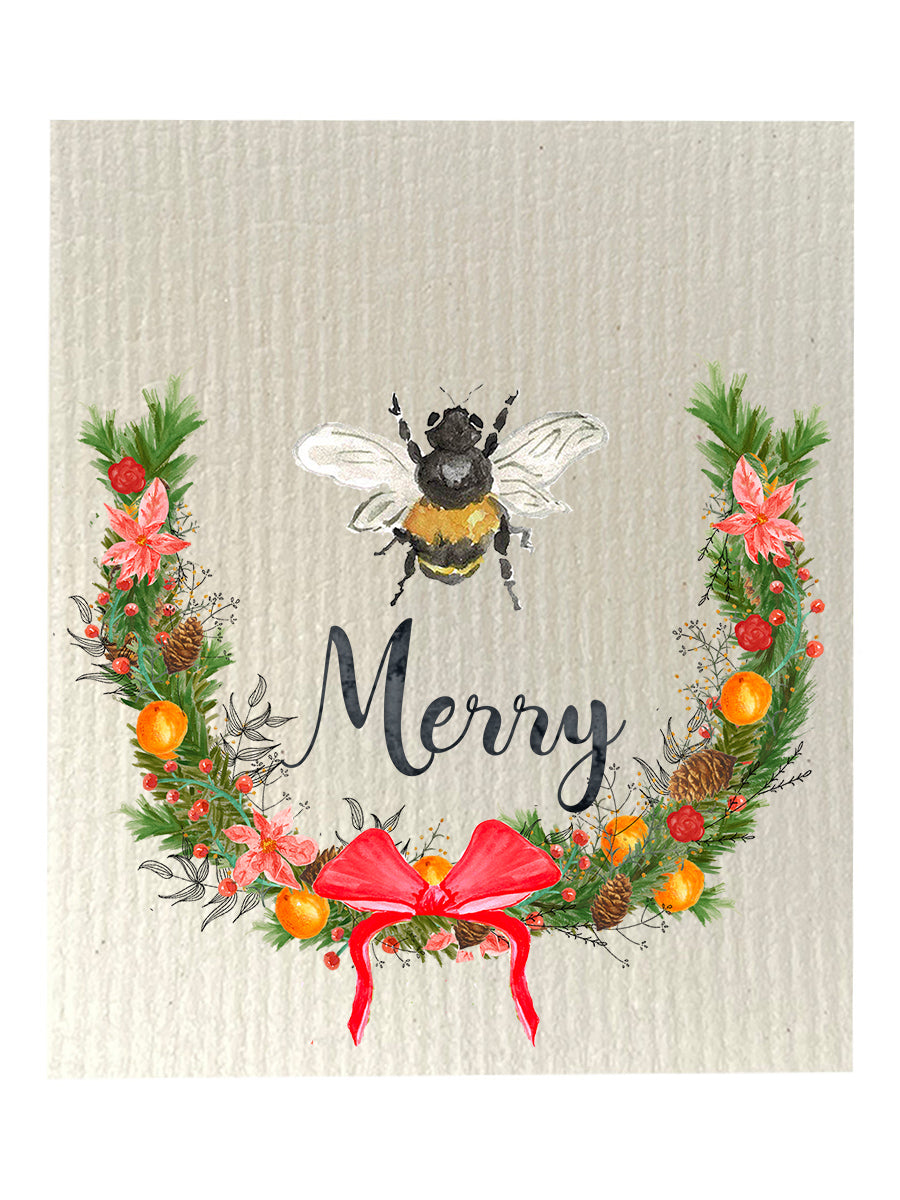 Bee Merry Dishcloth Set