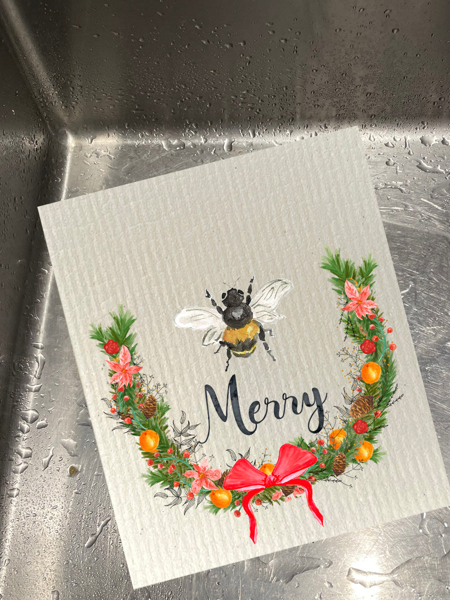 Bee Merry Dishcloth Set
