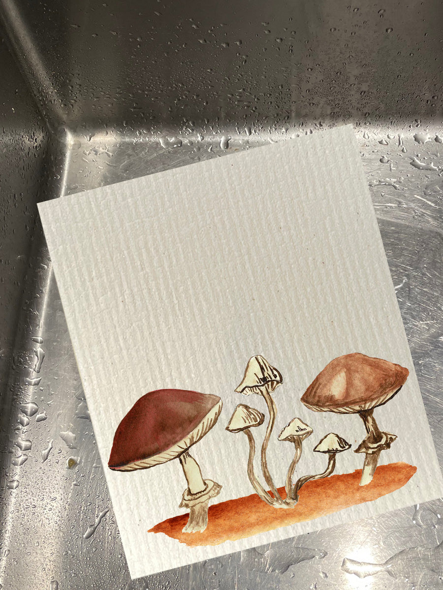 Brown Mushroom Dishcloth Set