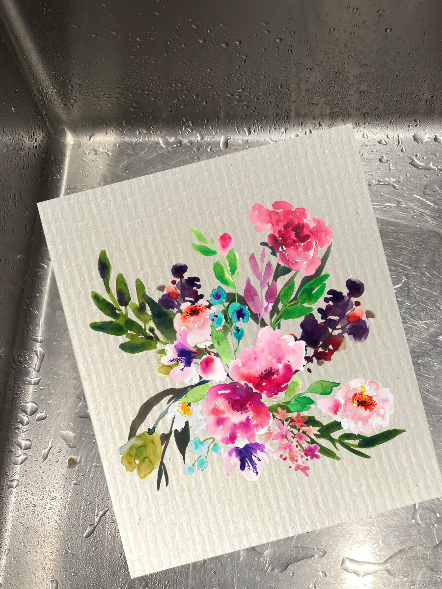 Floral Bouquet Dishcloth Set