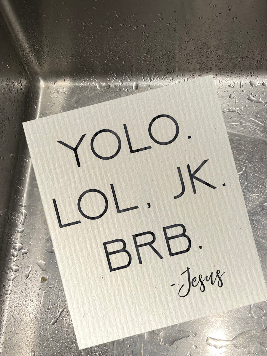 Be Right Back Jesus Dishcloth Set