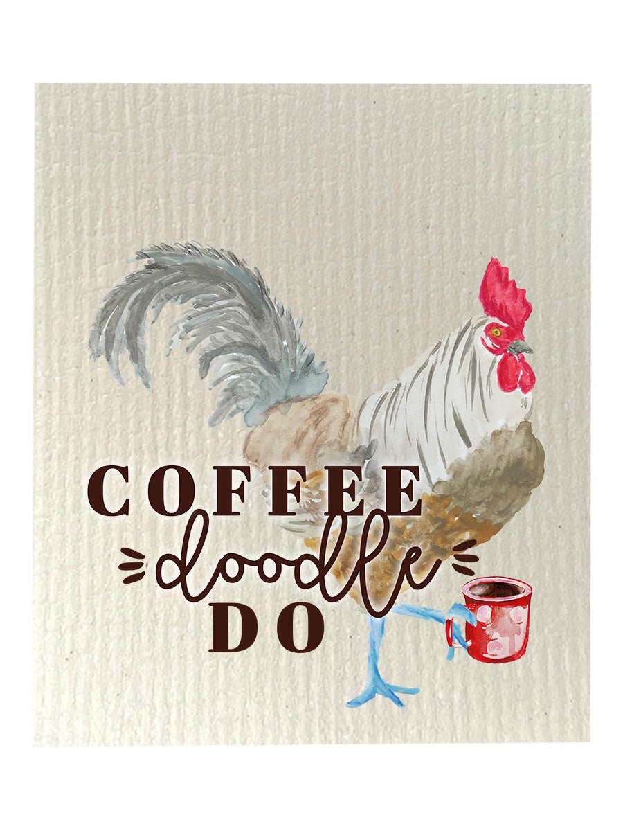 Coffee Doodle Do Dishcloth Set