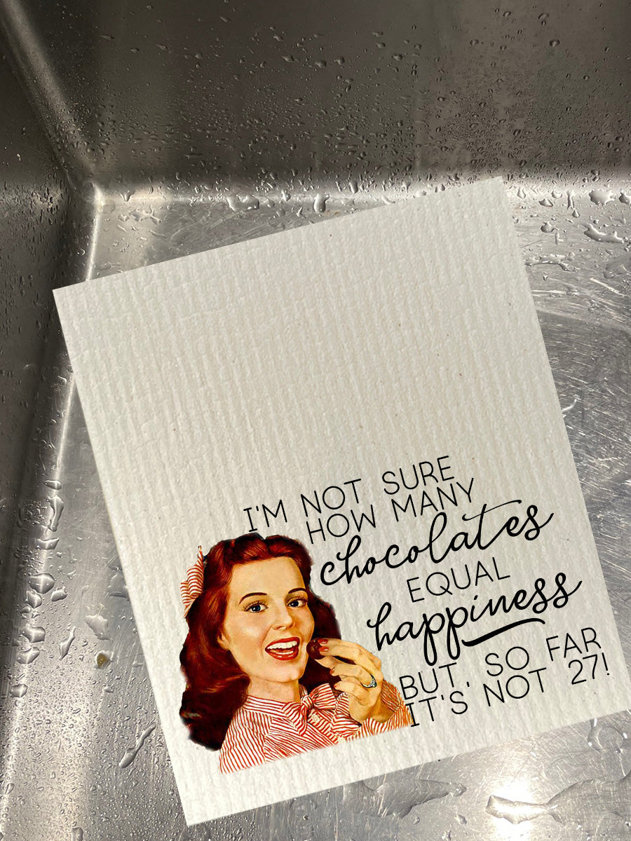 Chocolates Equal Happiness Dishcloth Set