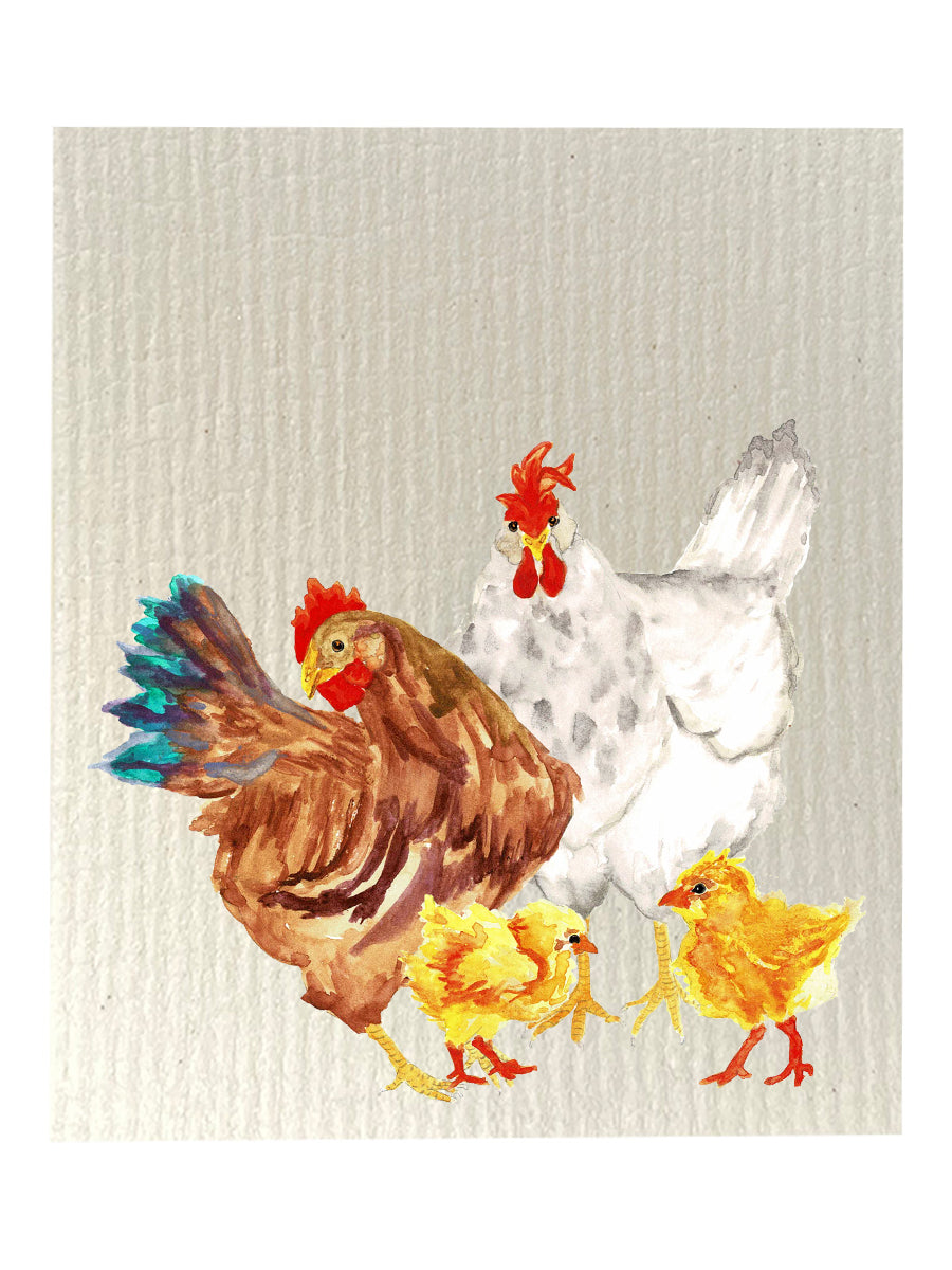 Chicken Family Dishcloth Set