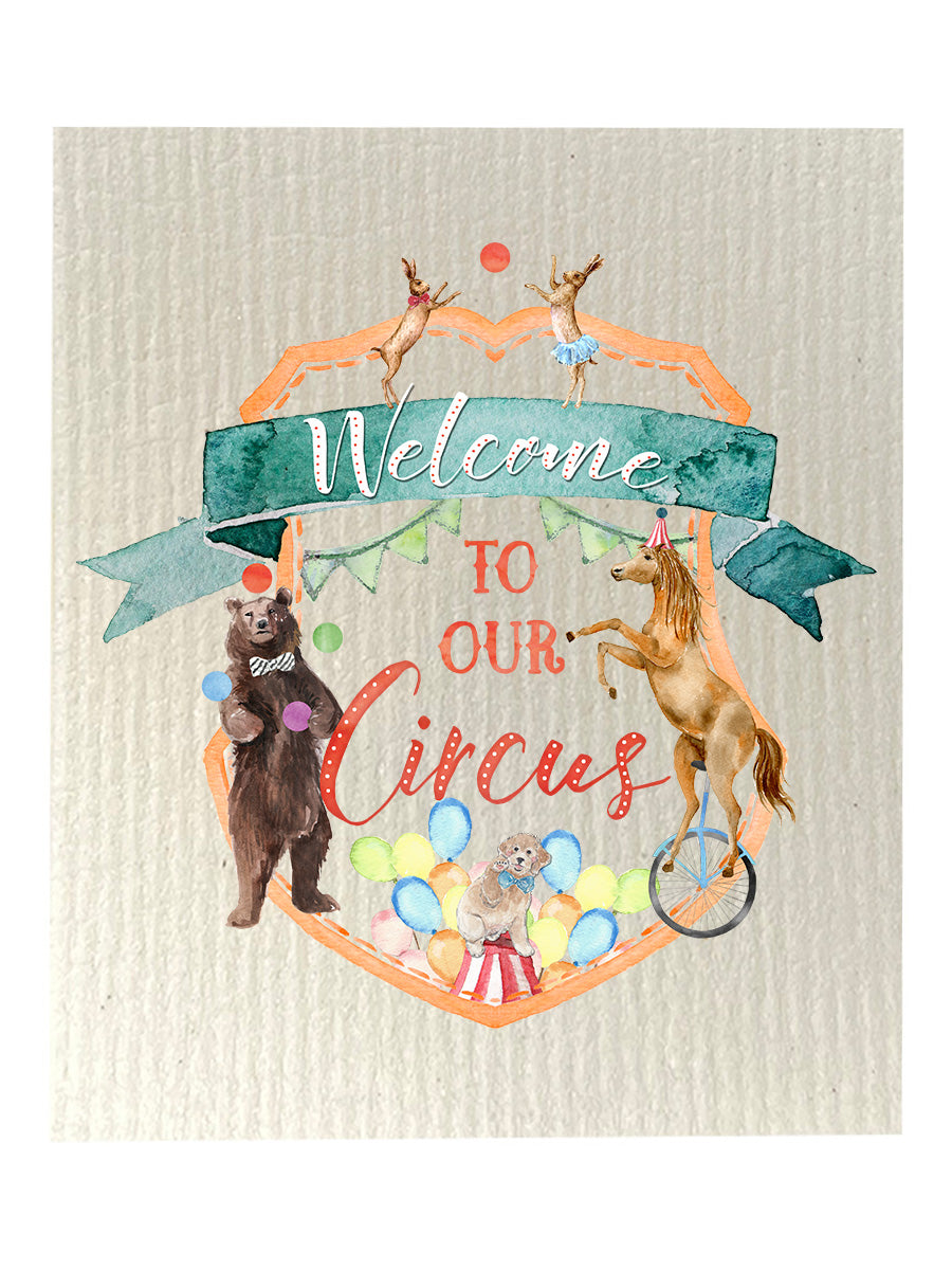 Welcome To Our Circus Dishcloth Set