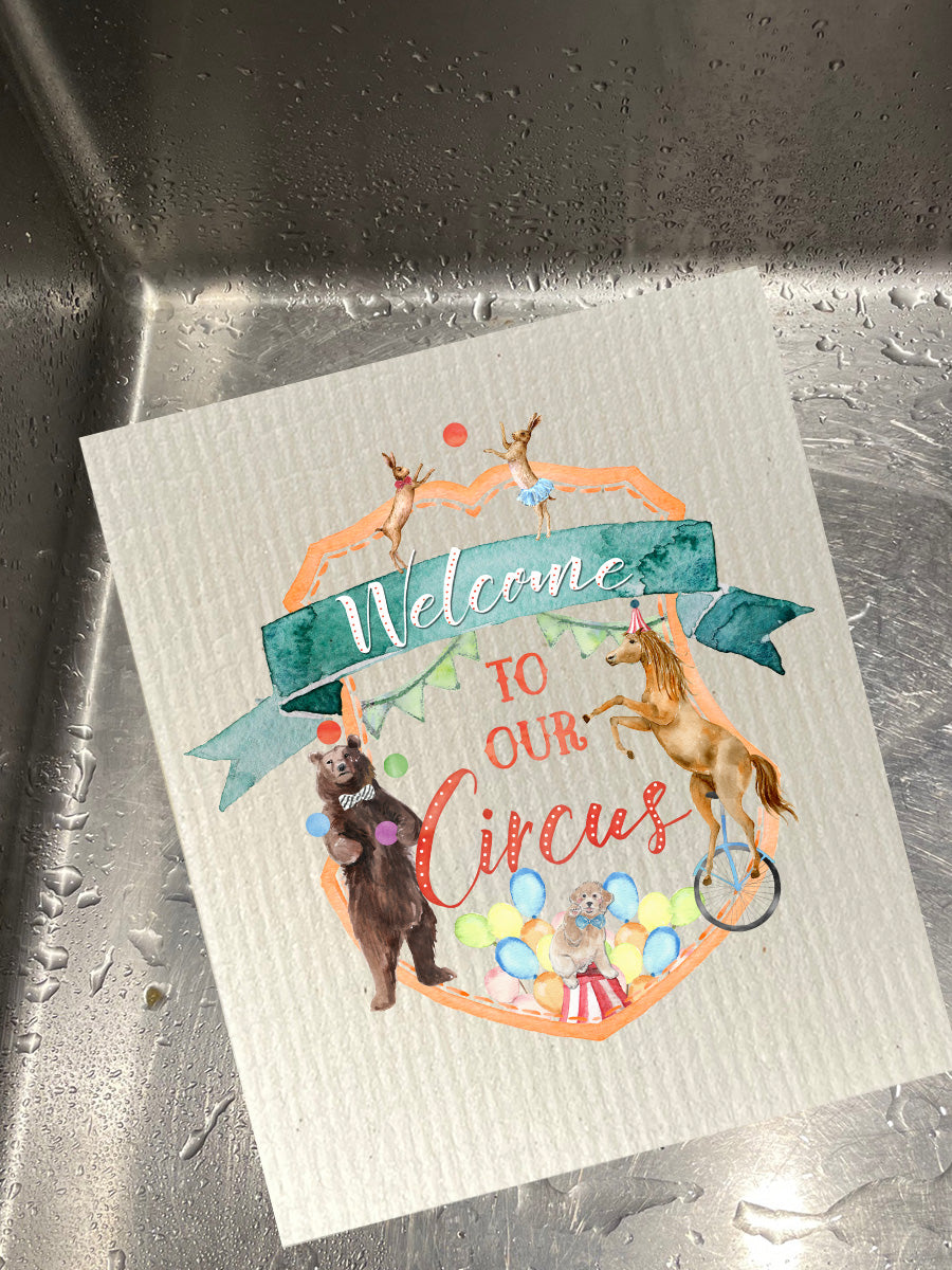 Welcome To Our Circus Dishcloth Set