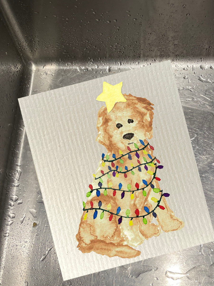 Christmas Lit Doodle Dishcloth Set