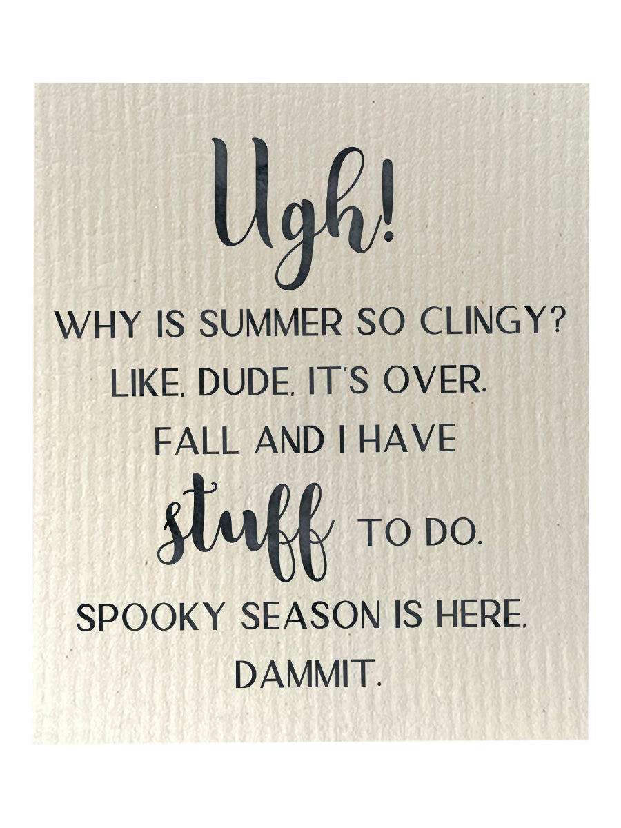 Clingy Summer, Spooky Season Is Here Bio-degradable Cellulose Dishcloth Set of 2