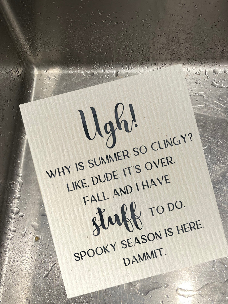 Clingy Summer, Spooky Season Is Here Dishcloth Set