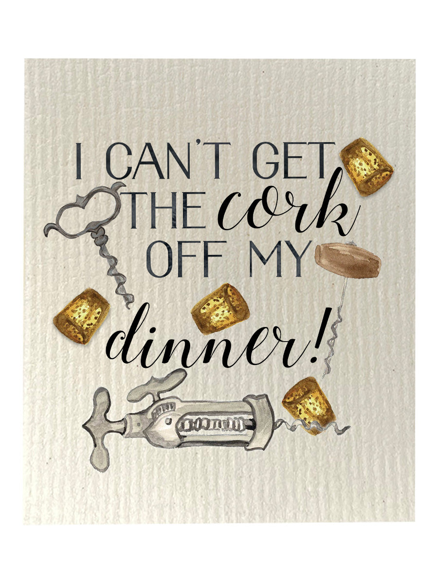 Cork Off My Dinner Dishcloth Set