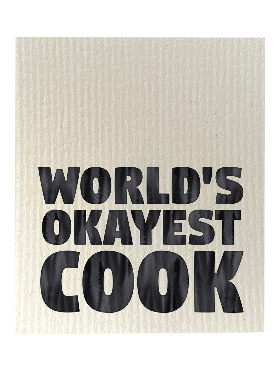 World's Okayest Cook -  Bio-degradable Cellulose Dishcloth Set of 2