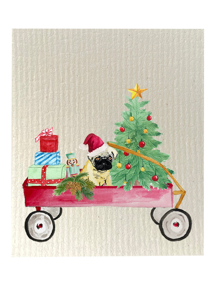 Christmas Wagon Dishcloth Set