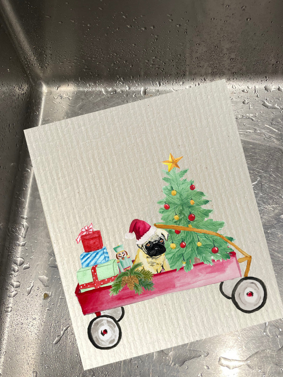 Christmas Wagon Dishcloth Set