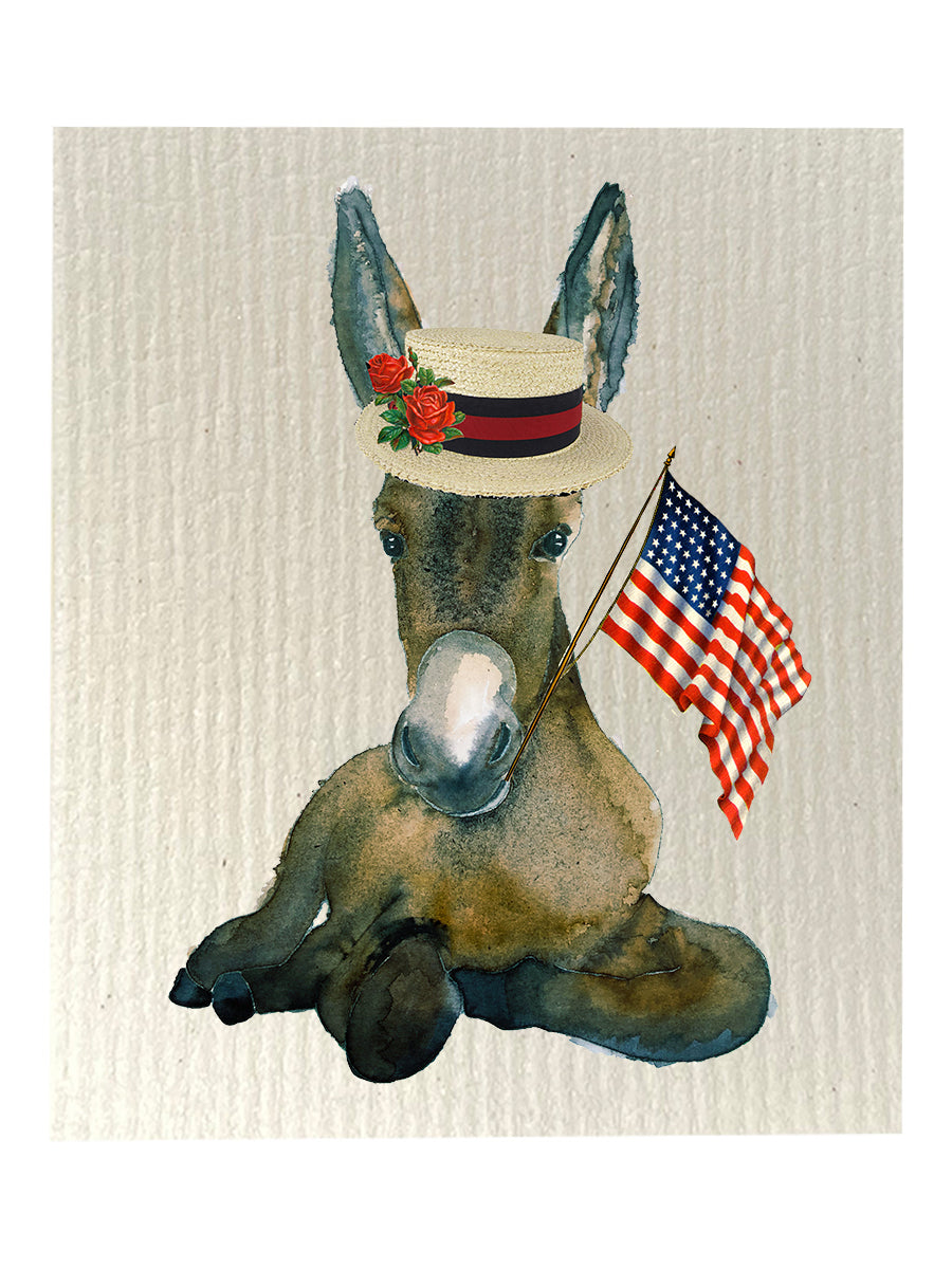 Patriotic Donkey Dishcloth Set