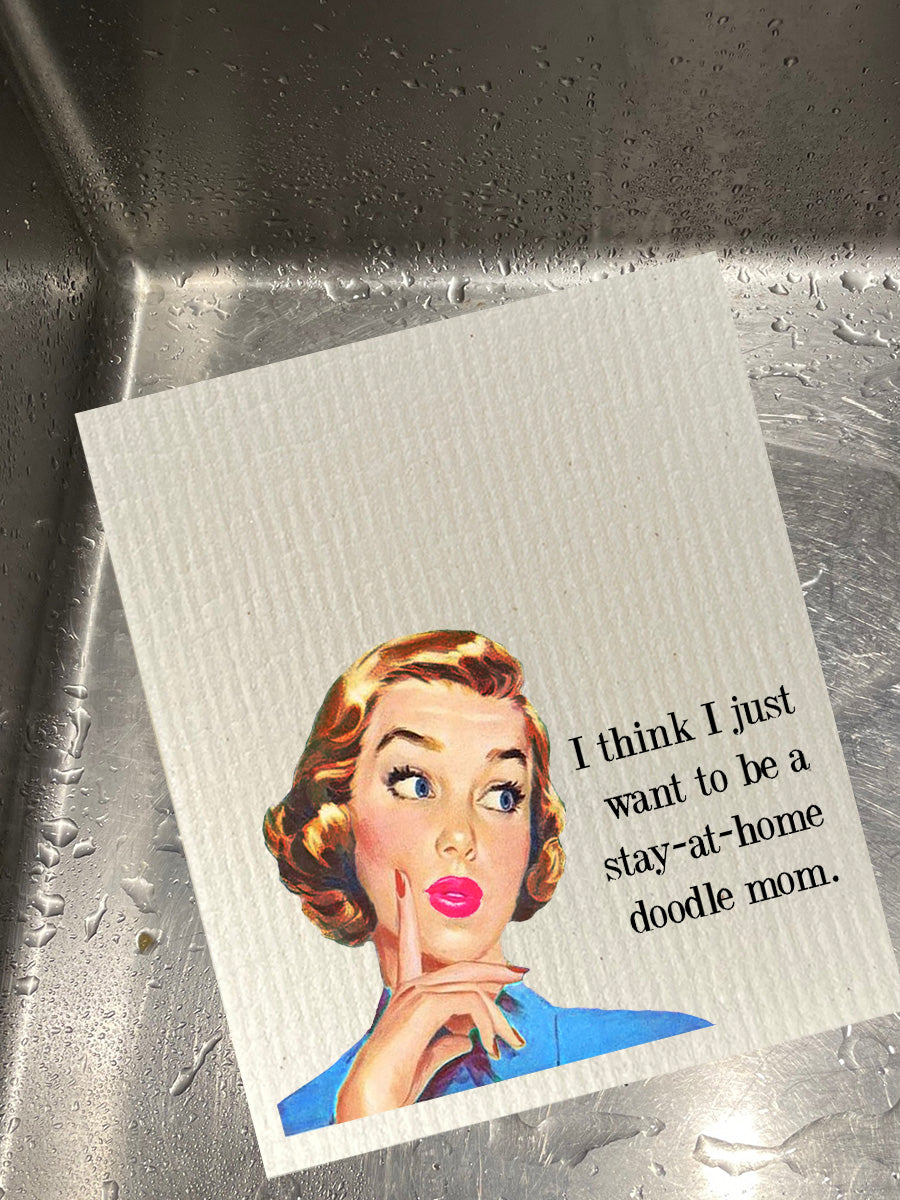 Stay At Home Doodle Mom Dishcloth Set