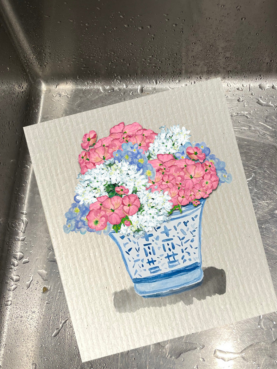 Floral Arrangement Dishcloth Set