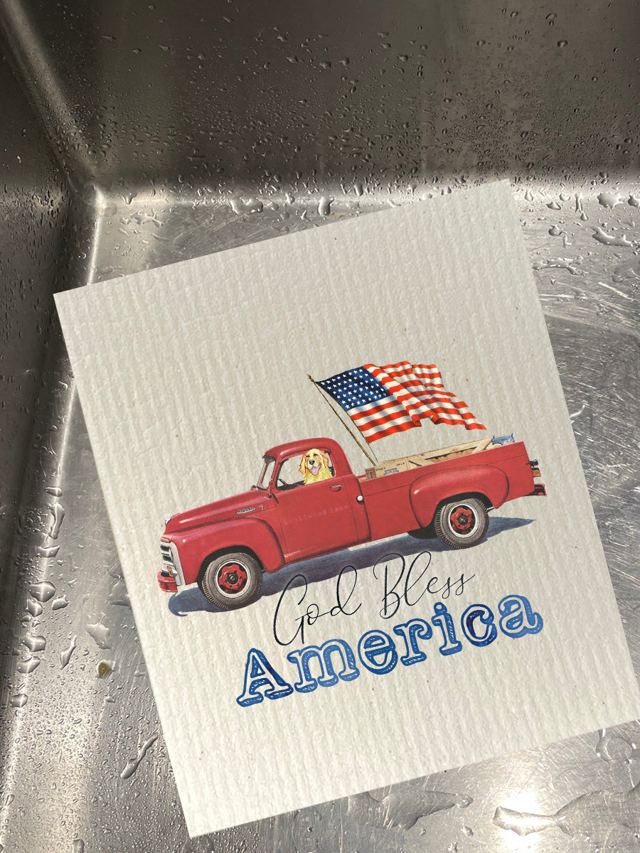 God Bless America Dishcloth Set