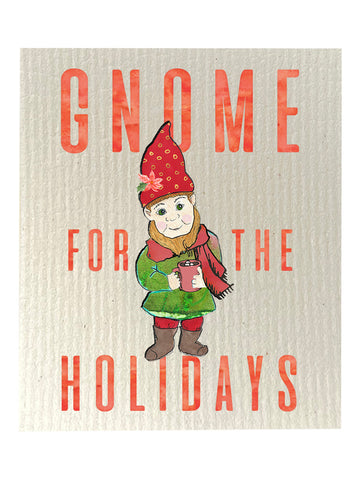 Gnome For The Holidays -  Bio-degradable Cellulose Dishcloth Set of 2