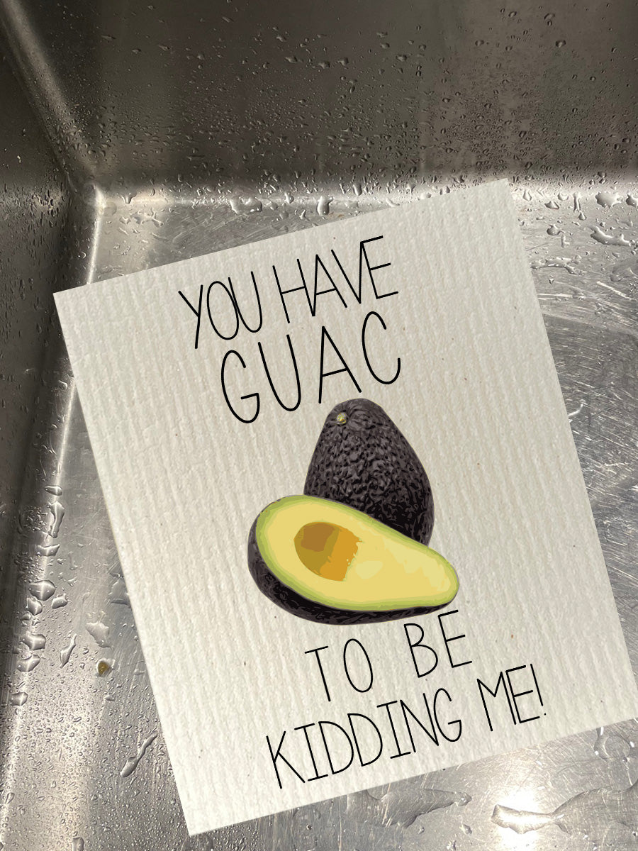 Guac To Be Kidding Me Bio-degradable Cellulose Dishcloth Set of 2