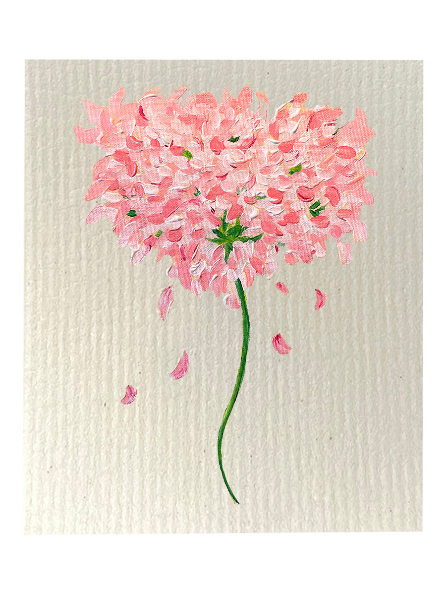 Pink Hydrangea Dishcloth Set