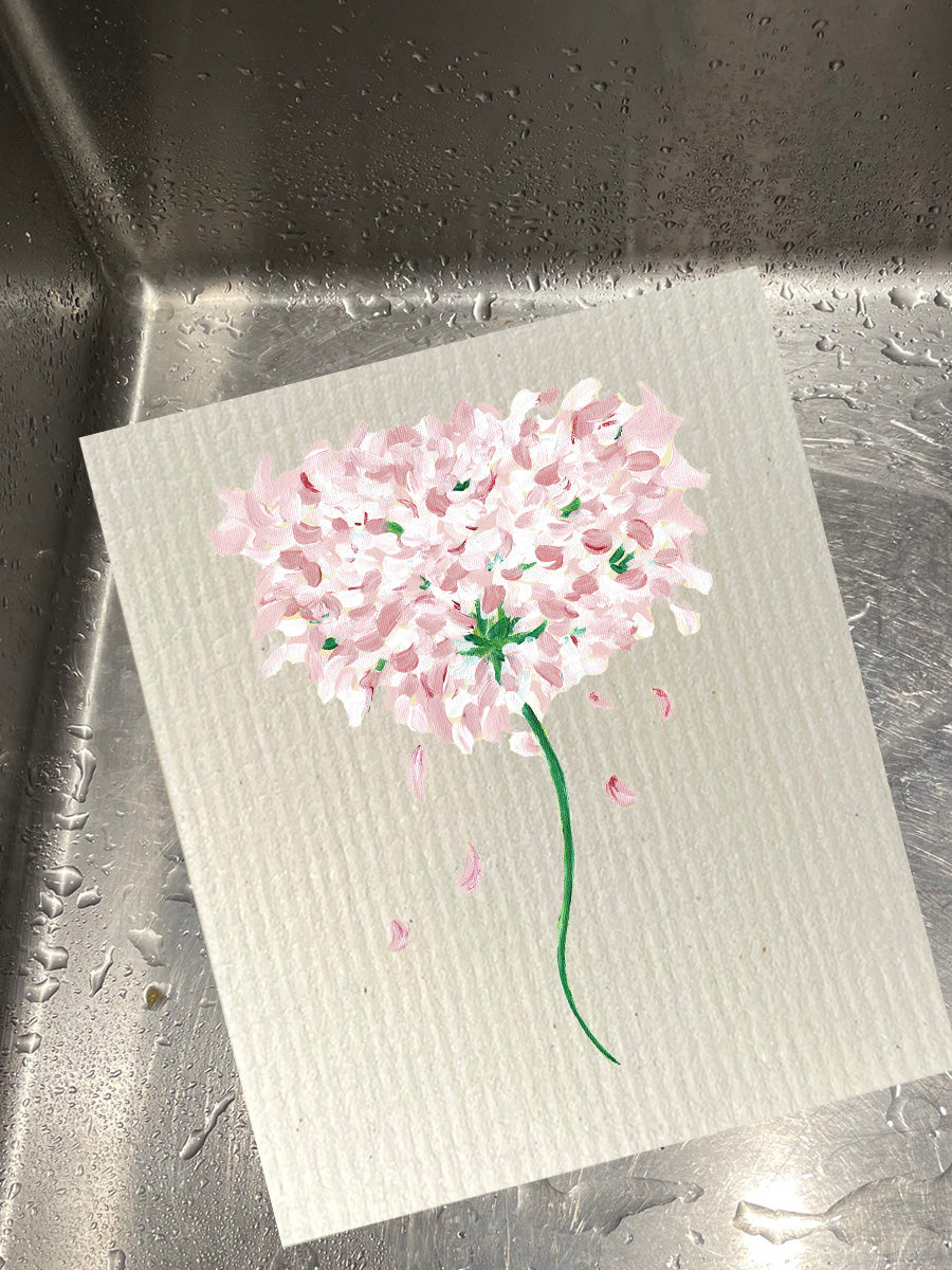 Light Pink Hydrangea Dishcloth Set