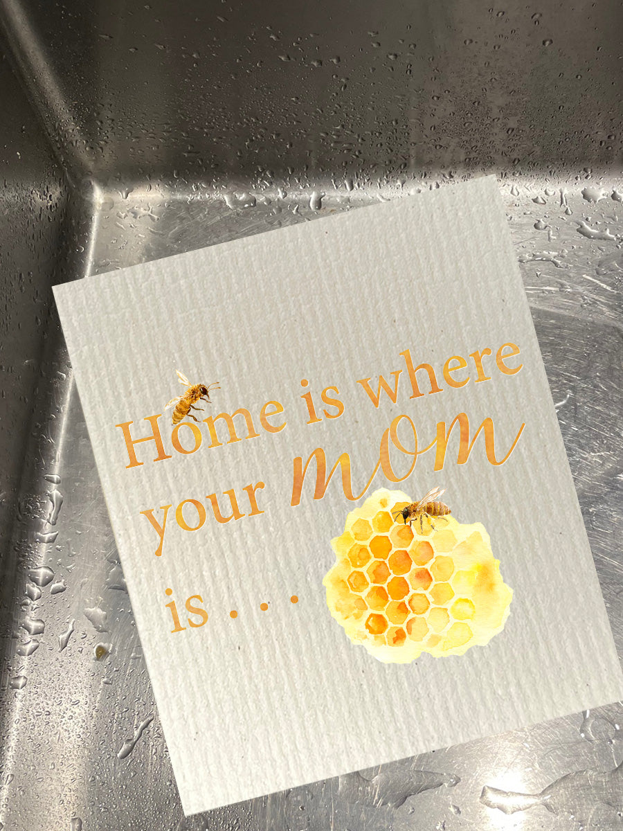 Home Is Where Mom Is Bio-degradable Cellulose Dishcloth Set of 2