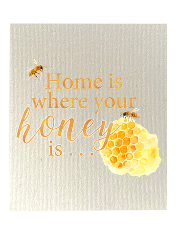 Home Is Where Your Honey Is Bio-degradable Cellulose Dishcloth Set of 2